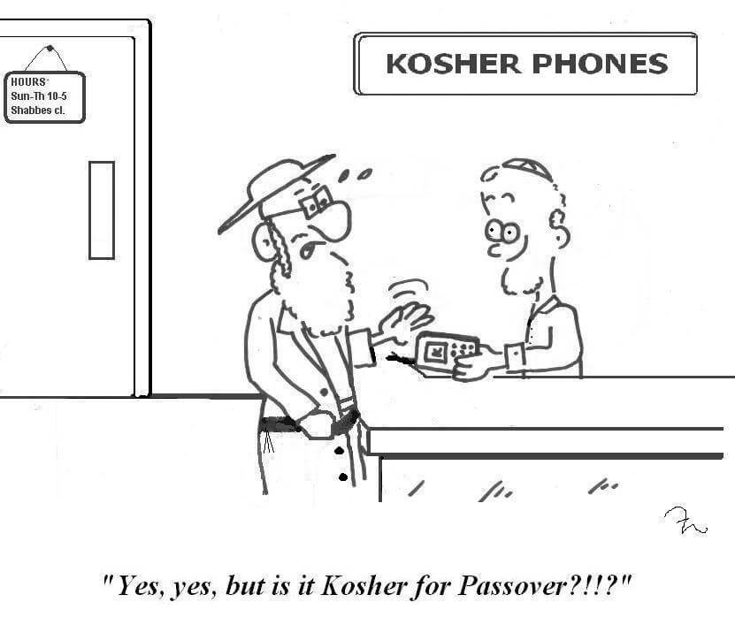 A Hasidic customer buys a kosher phone, but wants to know if it's also kosher for Passover