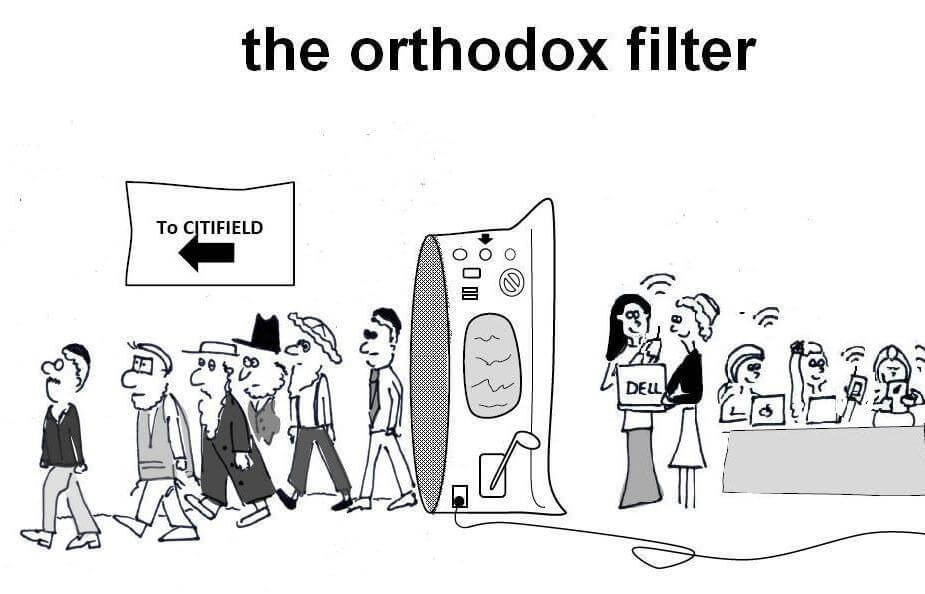 An Orthodox filter for the anti-internet rally that filters out women